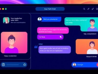 Interface de chat en ligne avec interactions clients réussies.