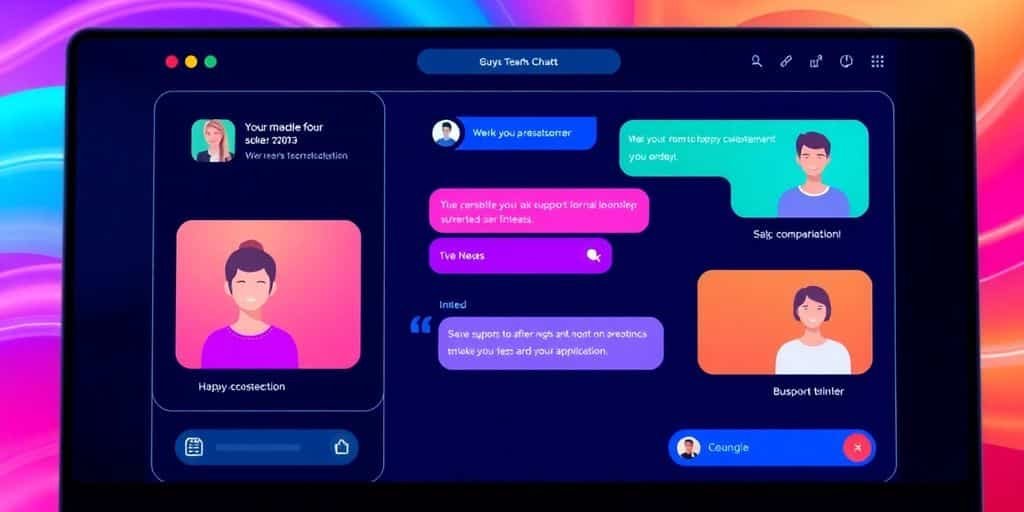 Interface de chat en ligne avec interactions clients réussies.